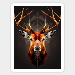 Triangle Deer - Abstract polygon animal face staring Magnet